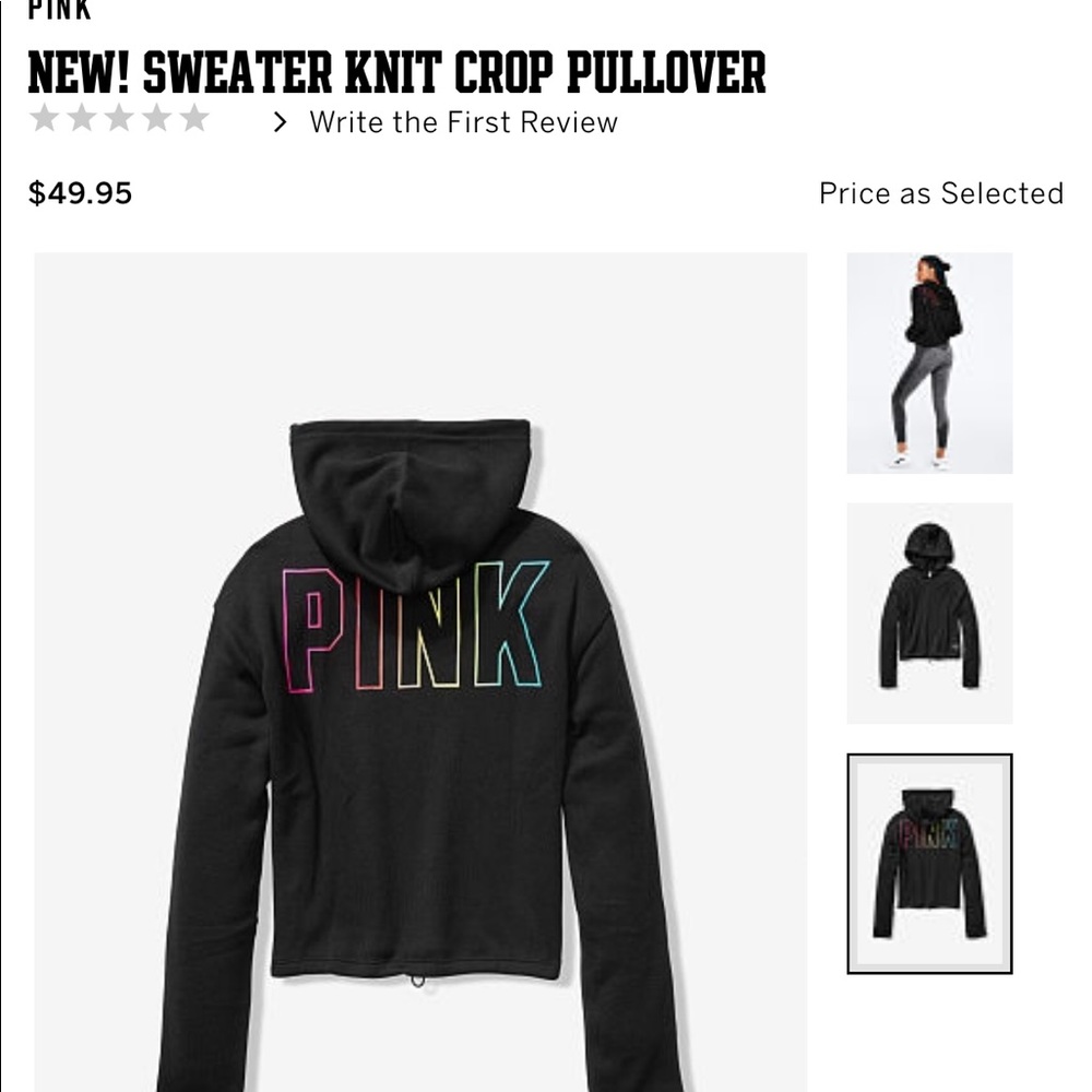 VS PINK KNIT RAINBOW 🌈 HOODIE PULLOVER